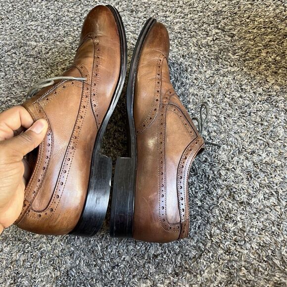 Johnston & Murphy Shoes Tyndall Wingtip Oxford Shoe Brown Leather Men’s 13 M - Picture 10 of 12